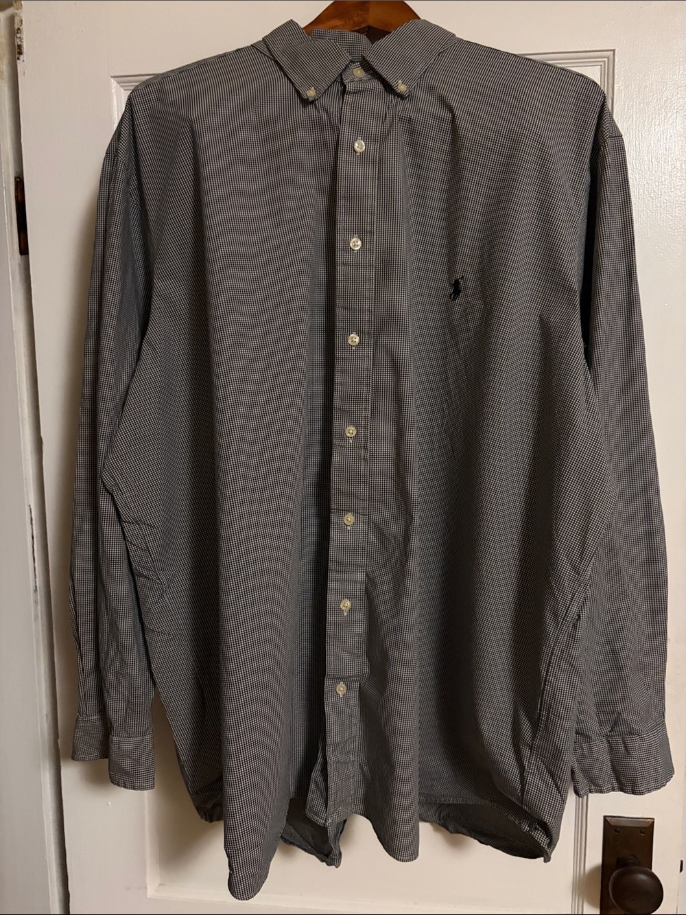 Polo by Ralph Lauren Black and White Micro-Check Button-Down Shirt